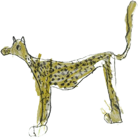 Hand-drawn cheetah from the Franck Giving story